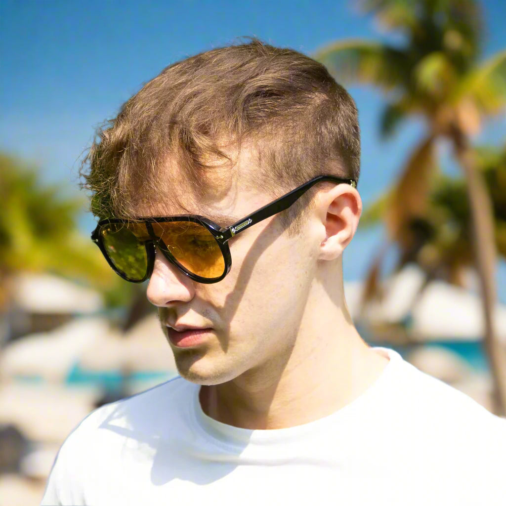 Paignton - Black Frame Yellow Lens