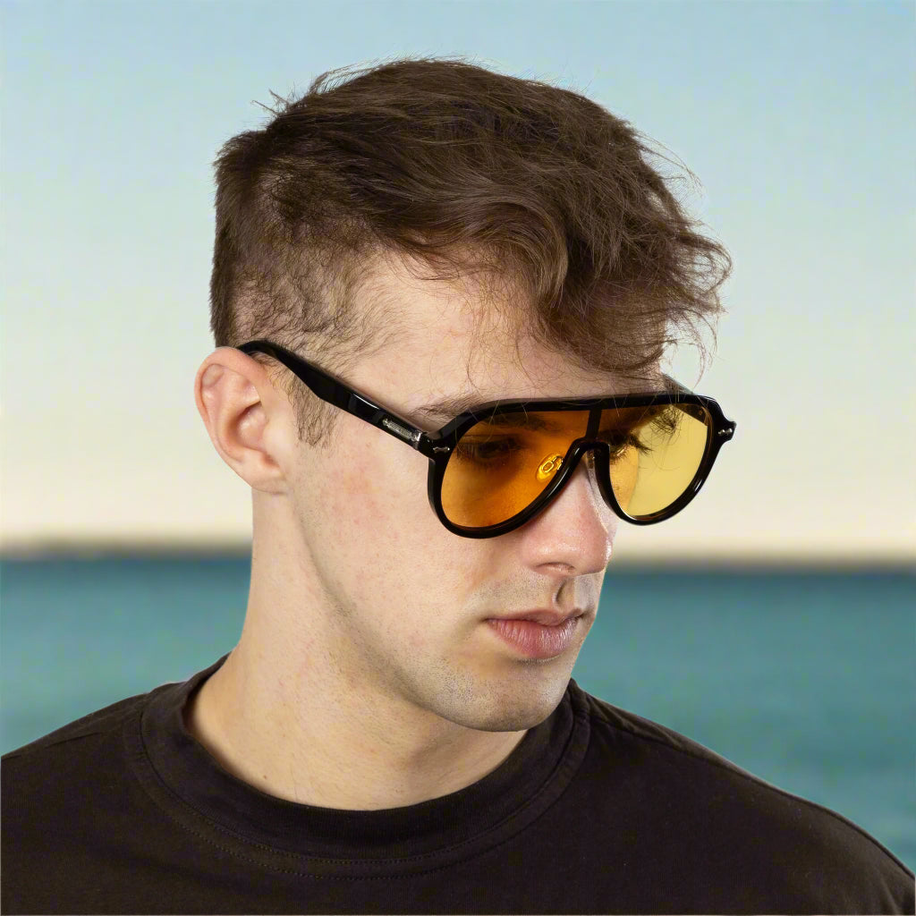 Paignton - Black Frame Yellow Lens