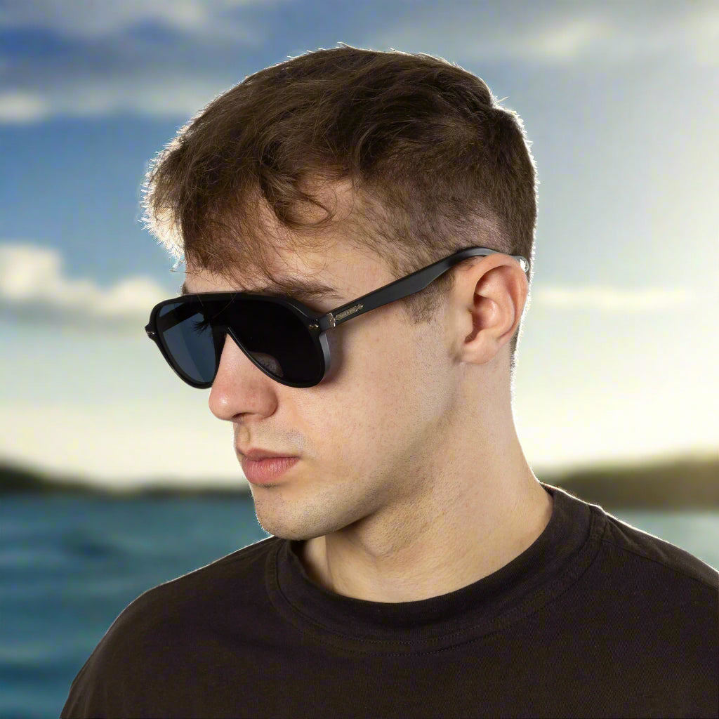 Ashbourne - Black Matt Frame Blue Lens