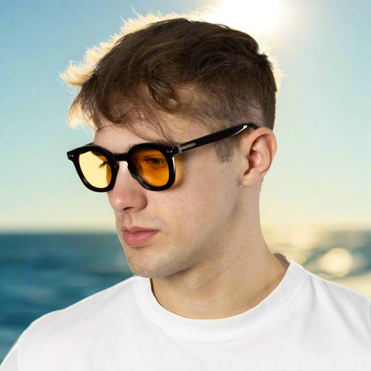 Shenstone - Black Shiny Frame Yellow Lens