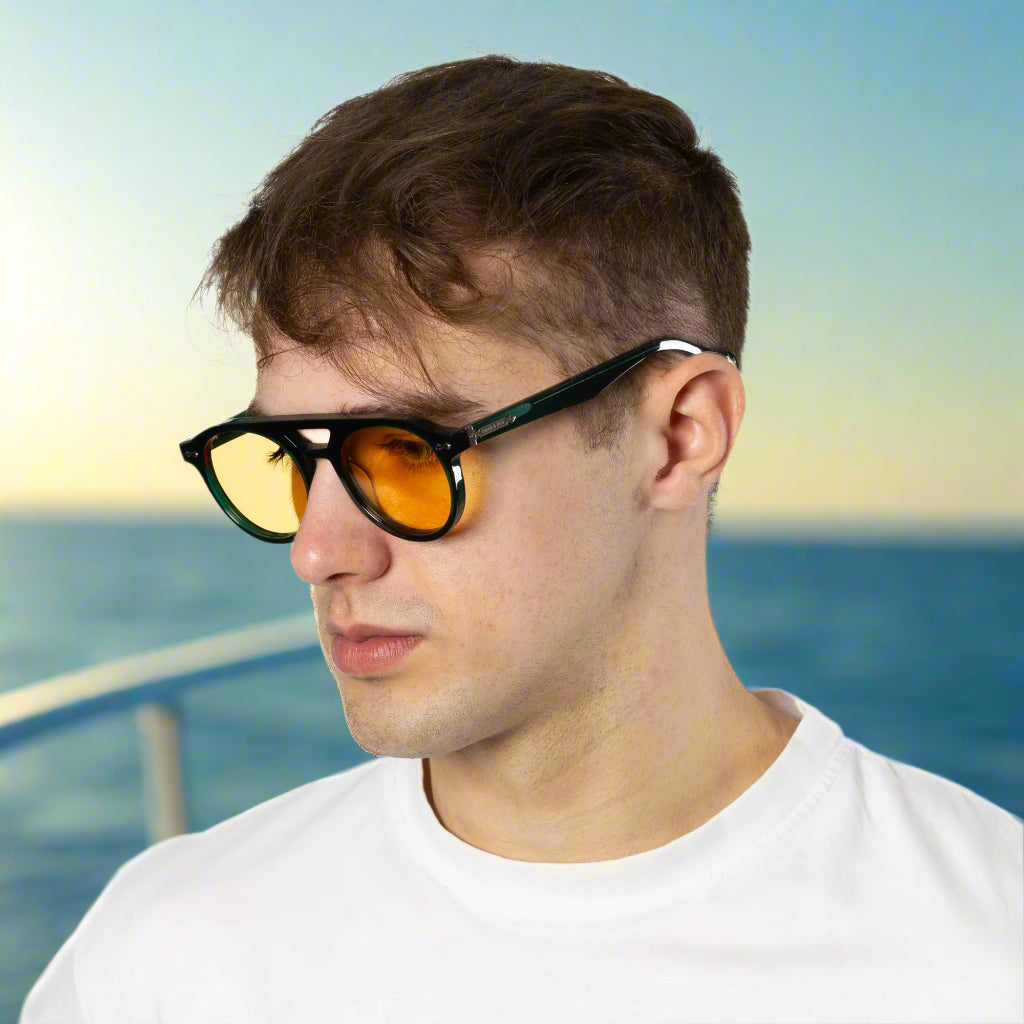 City - Black Frame Yellow Tint