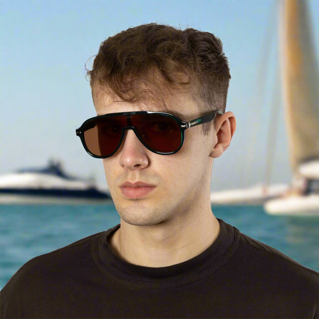 Ashbourne - Green Transparent Frame Red Lens