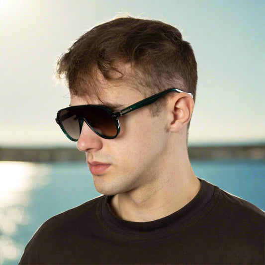 Ashbourne - Green Transparent Frame Brown Gradient Lens