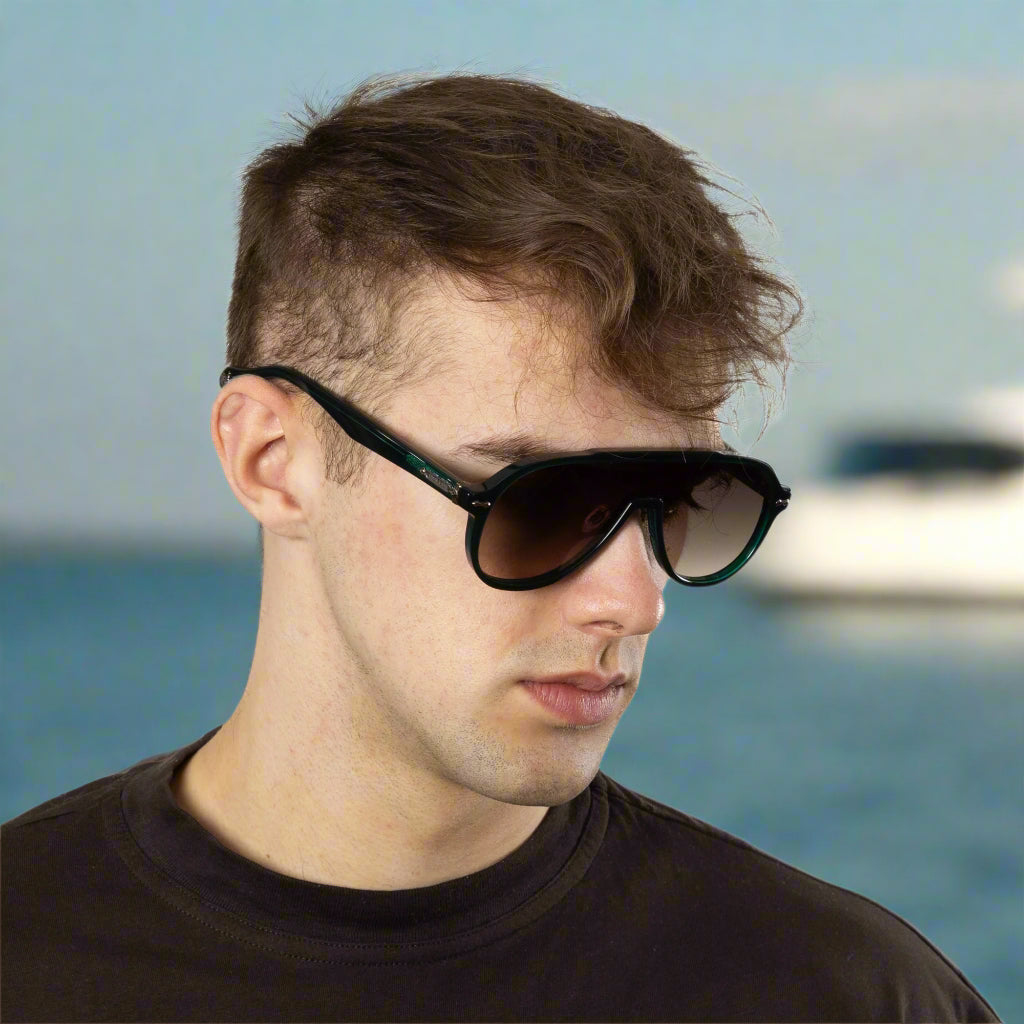 Ashbourne - Green Transparent Frame Brown Gradient Lens