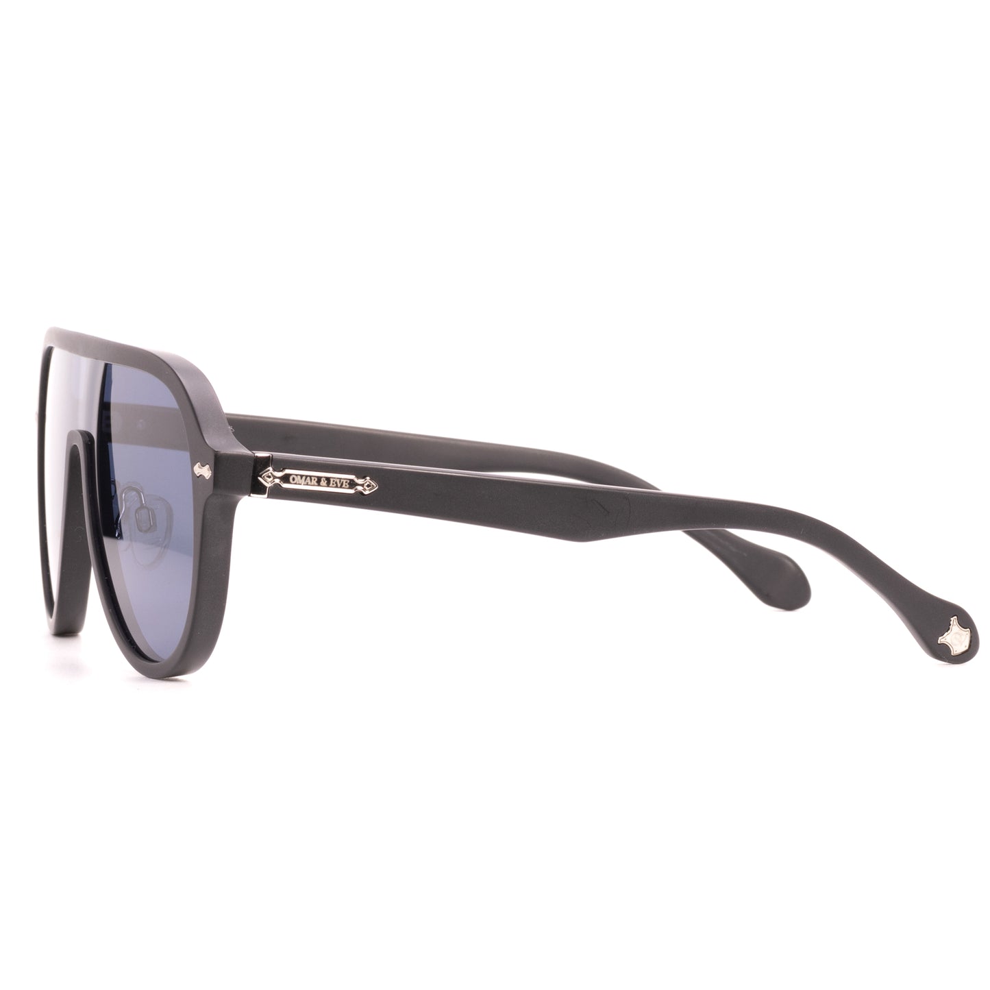 Paignton - Black Frame Matt Blue Lens