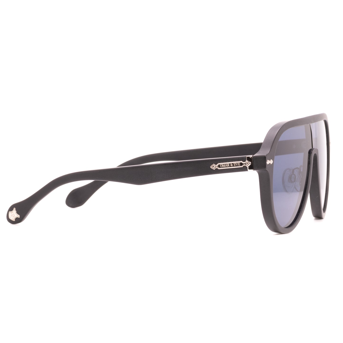 Paignton - Black Frame Matt Blue Lens