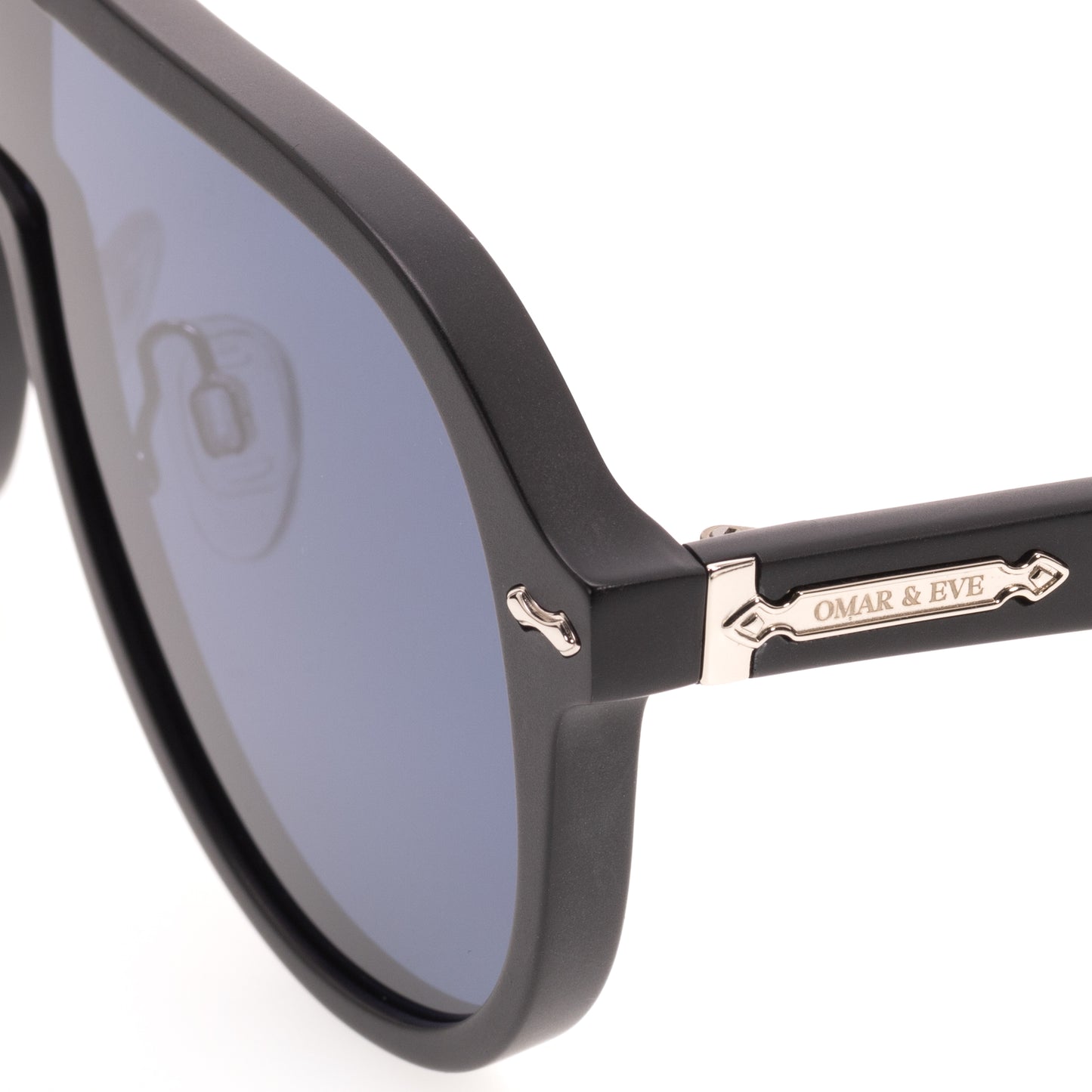 Paignton - Black Frame Matt Blue Lens