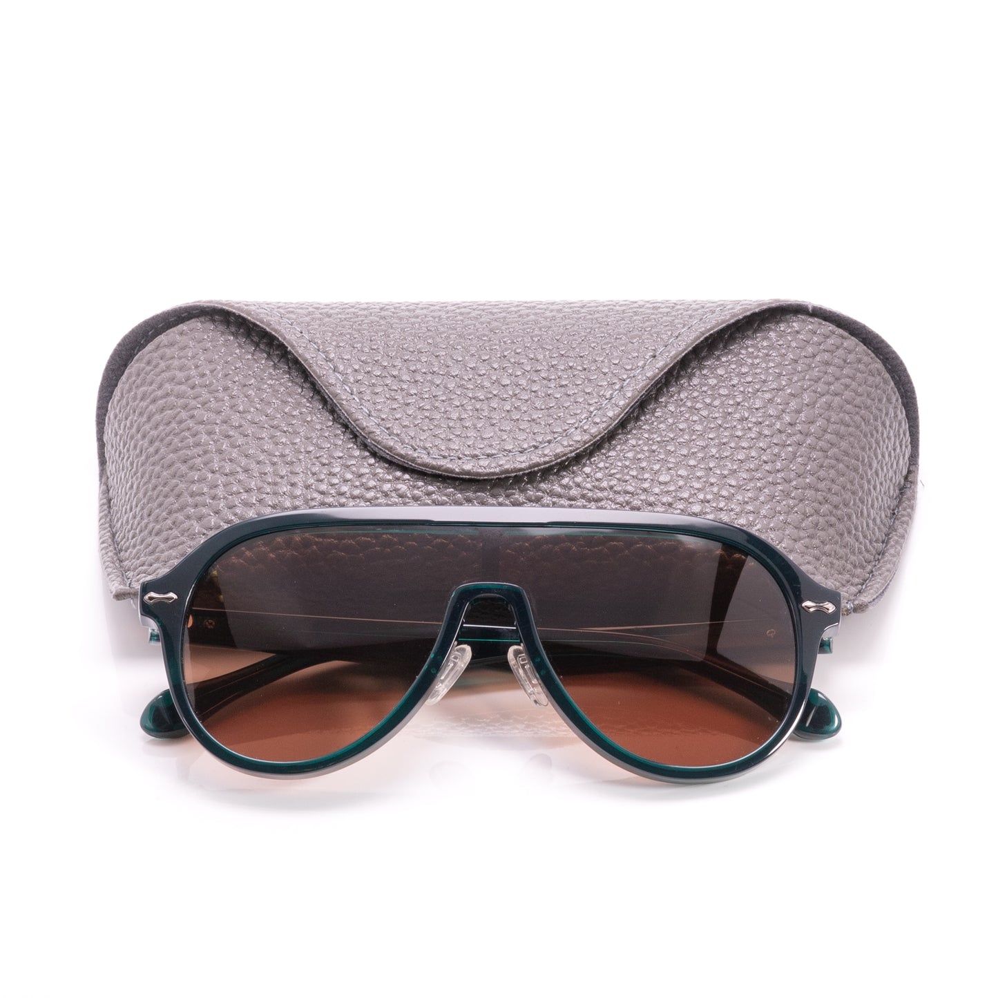Paignton - Green Translucent Frame Brown Lens