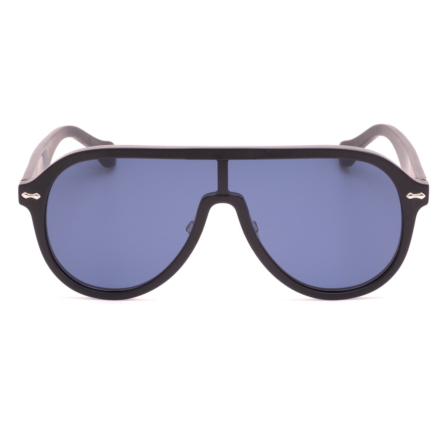 Paignton - Black Frame Matt Blue Lens