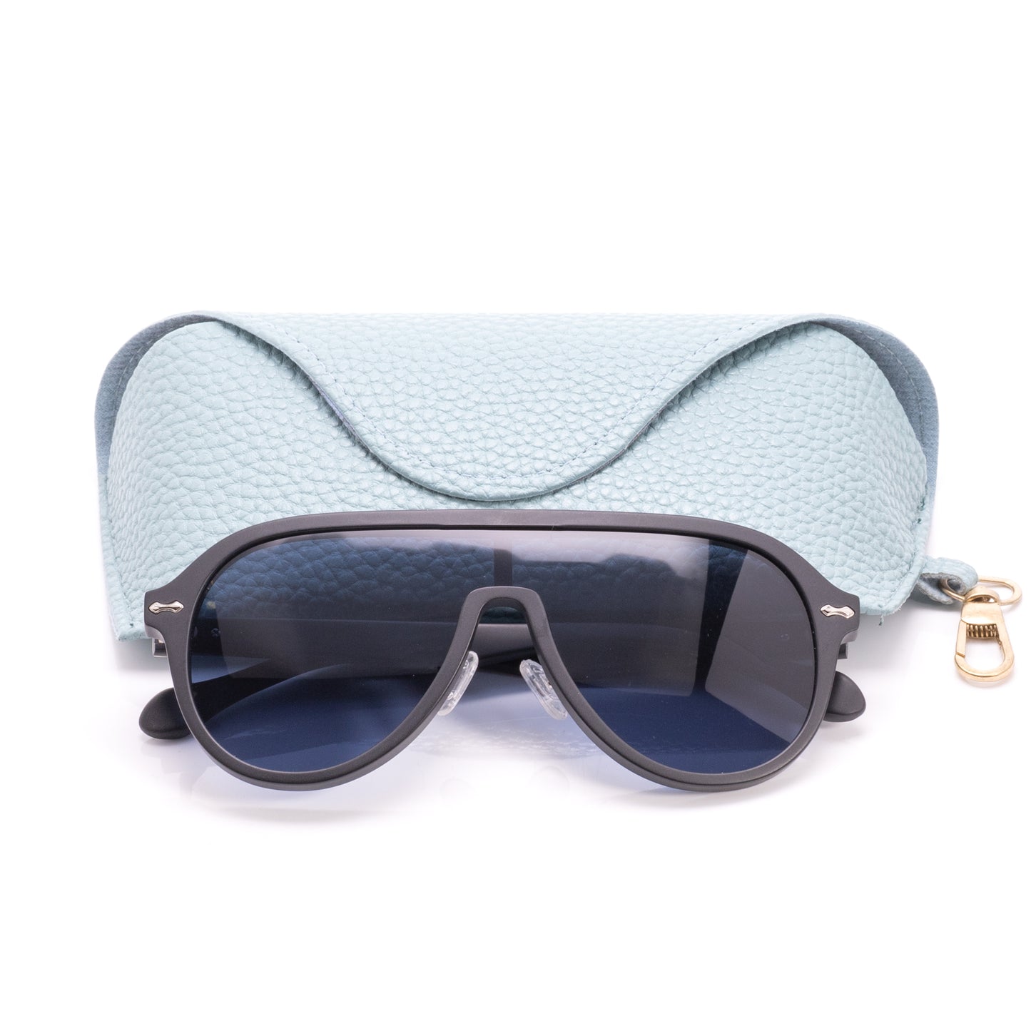 Paignton - Black Frame Matt Blue Lens