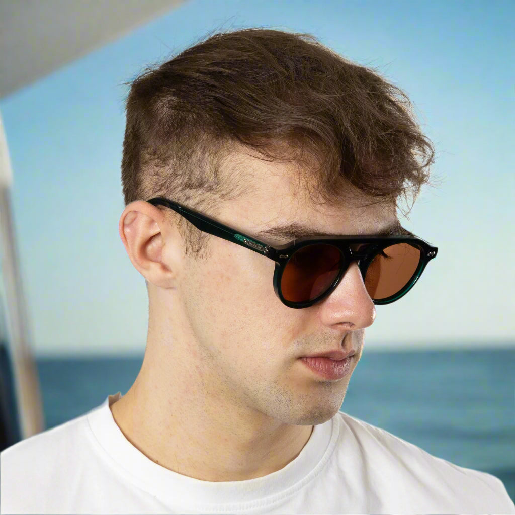 City - Green Translucent Frame Brown Lens