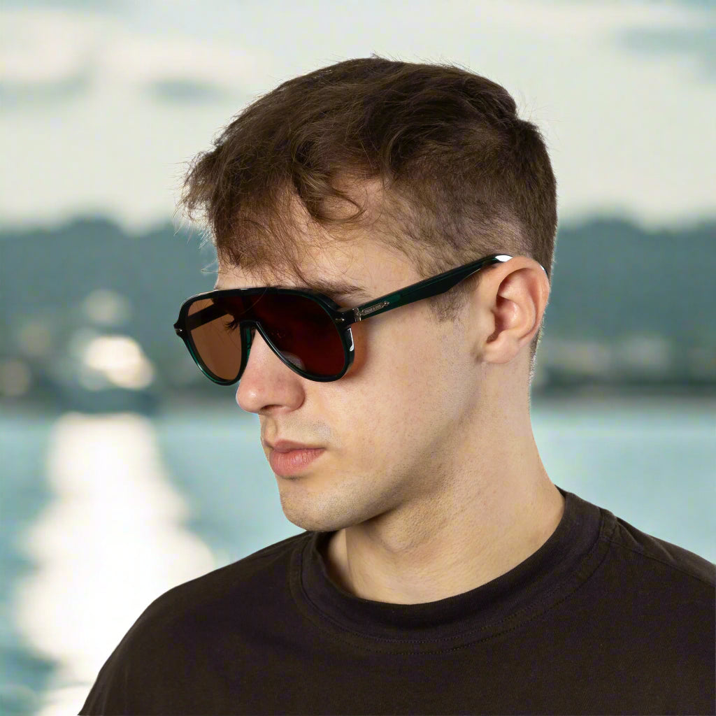 Ashbourne - Green Transparent Frame Red Lens